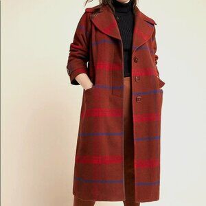 🆕 Anthropologie Jasper Plaid Wool Coat